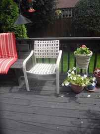 Outdoor chairs and some planters