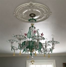 Two Spectacular Murano Glass Chandeliers! Both are the exact same size, perfect for any Dining or Bedroom!
