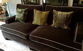 Gorgeous Tuxedo Sofa with a pair of Club Chairs