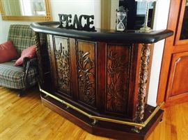 Hand Carved Teak Bar