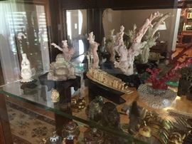 Carved Pink Coral, Soap stone, 19th Century Incense Burners