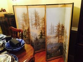 Hand painted Japanese Screen