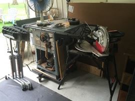 Delta Sidekick 10" Sliding Compound Miter Saw 
Delta 10" Motorized Table Saw Model 34-670 w/lots of extras 