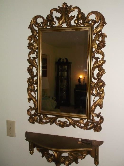 Mirror and console wall shelf