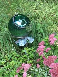 Garden deco green glass ball