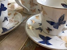 Gold and blue butterflies