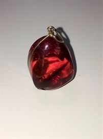 Amber pendant with little trapped buggy.