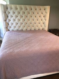 fine king size bed with decorator headboard
