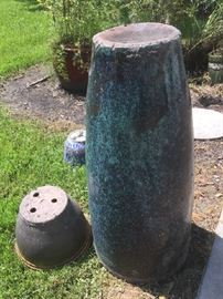 many glazed flower pots available--These are turned upside down