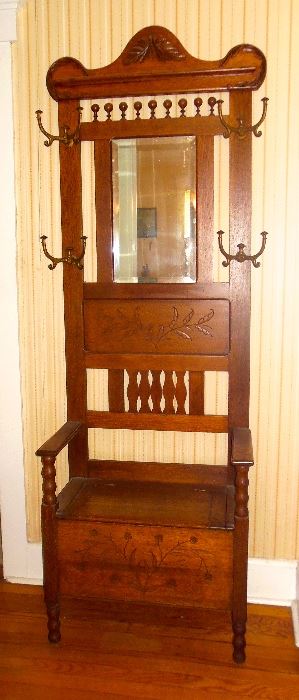 Antique Hall Tree and Seat