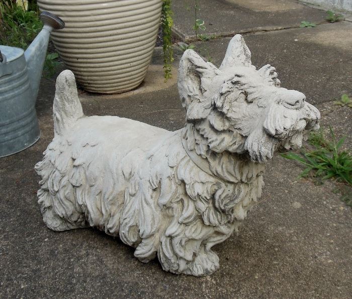 Almost Life Sized Scottish Terrier Concrete Statue