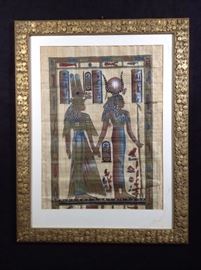 Egyptian painting on papyrus