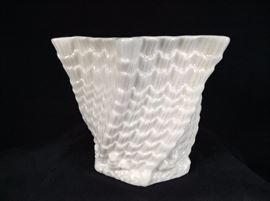Belleek twisted shell vase