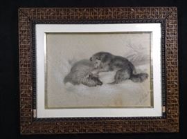 1898 original pencil on paper signed Charley Brown