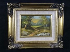 Sutherland original oil titled Forest Path. 