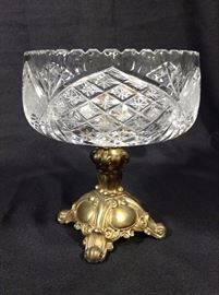 Crystal footed center bowl