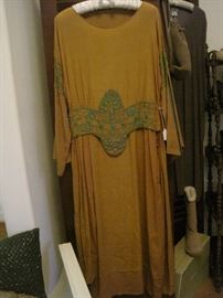 ANTIQUE BEADED SILK DRESS