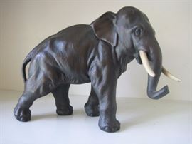 Cast metal elephant.