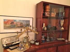 mid century modern cabinet is NOT FOR SALE, art in picture is NFS