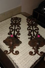 Iron wall candle sconces 