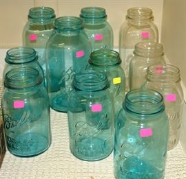 Blue ball mason jars