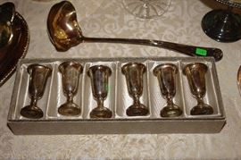 Sterling silver cordial cups