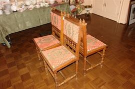 Six Eastlake period dining chairs