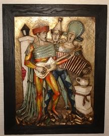 Mid-Century fiberglass wall art by J. Segura 