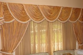 Drapes throughout the house