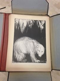 Original 1936 Portfolio of Lithographs by Mordi Gassner Six Wild Animals Signed