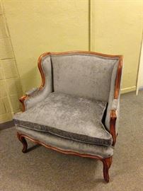 20th Century Walnut Newly Upholstered Louis XV Bergere Marquee Lounge Arm Chair