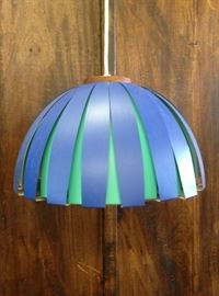 1970s Teak and Metal Danish Hanging Lamp in Manner of Louis Poulsen Mid Century