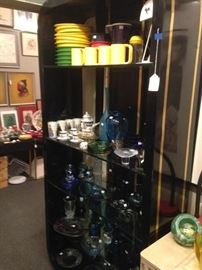 1980s Laminate and Brass Display Shelf