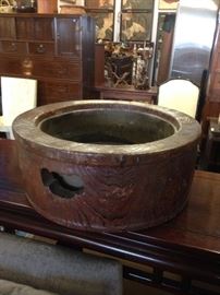 Early 19th Century Paulina Wood and Copper Antique Japanese Hibachi