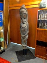 Large 7' Vanuatu Ambrym Island Fernwood Spirit or Grade Statue Coral Sea Tribal
