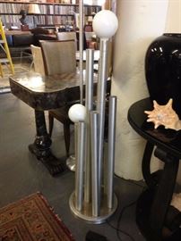 Goffredo Reggiani 1970s Brushed Aluminum Italian Spiral Floor Lamp 9 Lights
