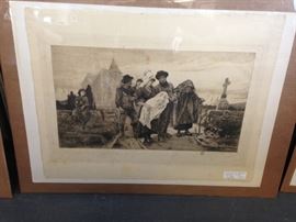 Ludwig E. Faber Baptism Scene c 1885 Lithograph