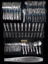 72 piece Rogers Ambassador Pattern 1919 Silver Plated Flatware