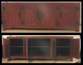 Asian inspired cabinet 4 feet 7 inches wide 21 inches tall and 20 inches deep