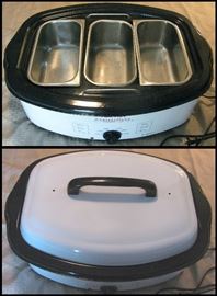 Aroma 18 quart roaster oven bake, steam and reheat with three stainless compartments