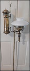 Floor lamp with glass shade