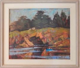  Original oil signed by Andre Boratko, the Artist who created the murals in Milaca, Minnesota Townhall through the WPA project in 1938.