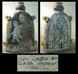 Saca Castelli Italian ceramic vessel approximately 12 inches tall
