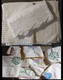  Sampling of the Exquisite English linens and embroidered towels