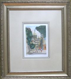  Signed Ponce rue Norvins Montmartre Paris( note the Basilique du Sacre Coeur in the background.)