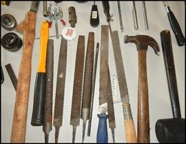  Tools including files, hammers, mallets and more