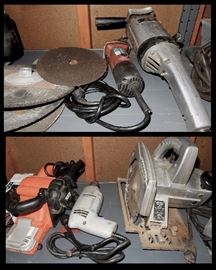 Tools- sanders, drills, skil saw, grinders and more