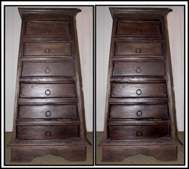Two wooden chest of drawers 