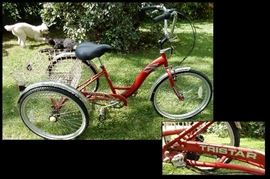 Tristar Three-wheeled bike with basket