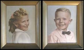 Two very cool vintage 1950-60's  frames with cute kids. Approximately 11" x 17"